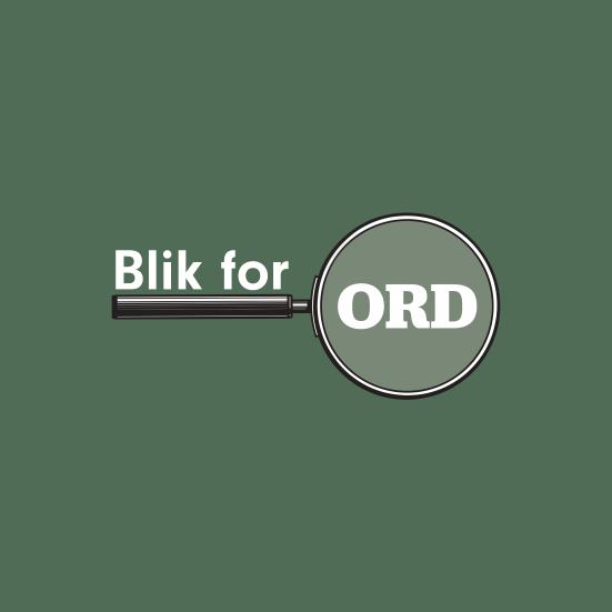 Logo med forstørrelsesglas og teksten Blik for ord