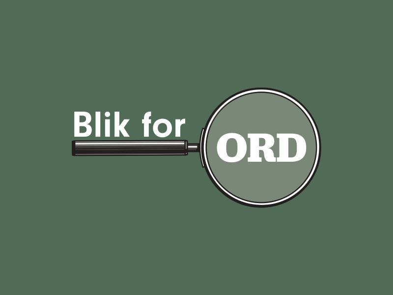 Logo med forstørrelsesglas og teksten Blik for ord