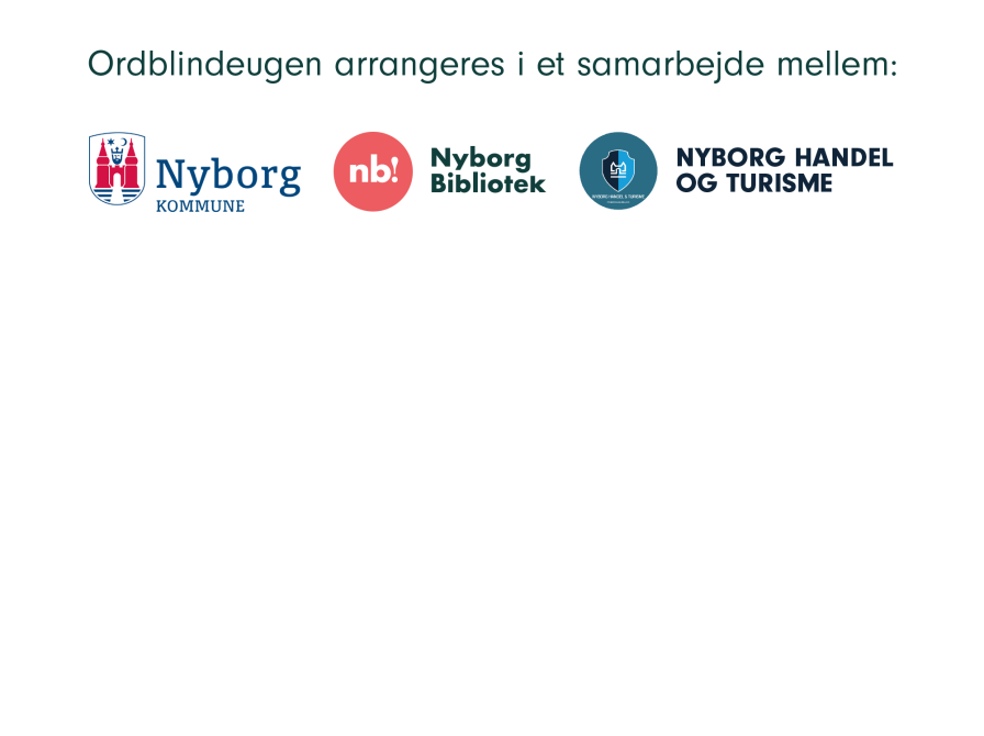 Ordblindeugen arrangeres i et samarbejde mellem Nyborg Kommune, Nyborg Bibliotek, Nyborg Handel og Turisme